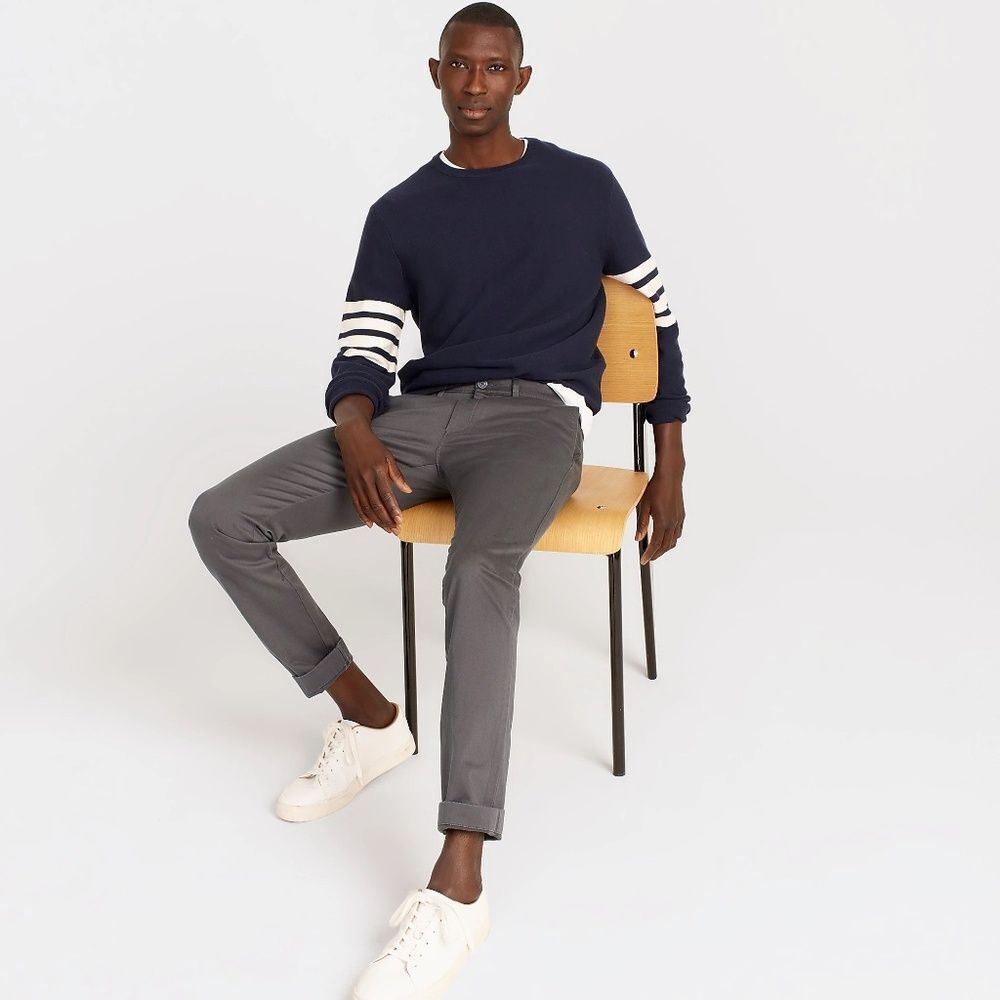 J. Crew Men's 484 Slim Fit Stretch Chino Pants in Grey